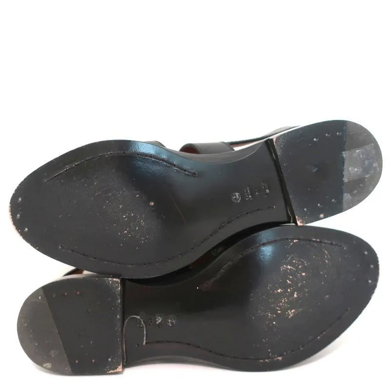 3.1 Phillip Lim Sandals Addis Black Cutout Leather Size 37 Open Toe Flats