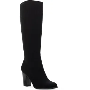 Addyy Womens Faux Suede Block Heel Knee-High Boots
