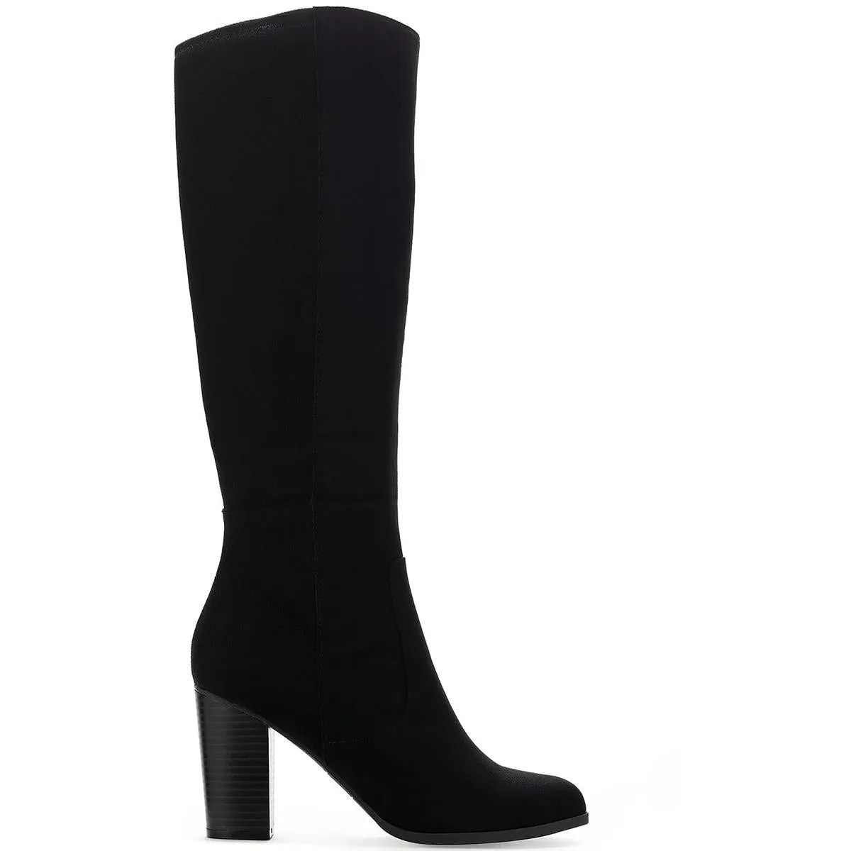 Addyy Womens Faux Suede Block Heel Knee-High Boots