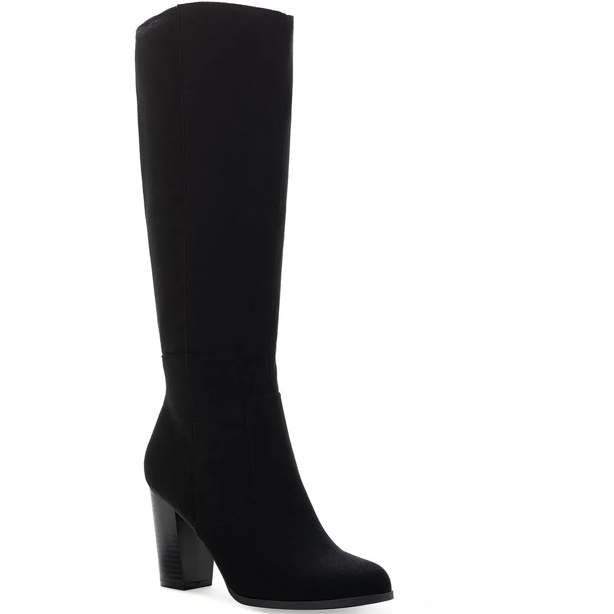 Addyy Womens Faux Suede Block Heel Knee-High Boots