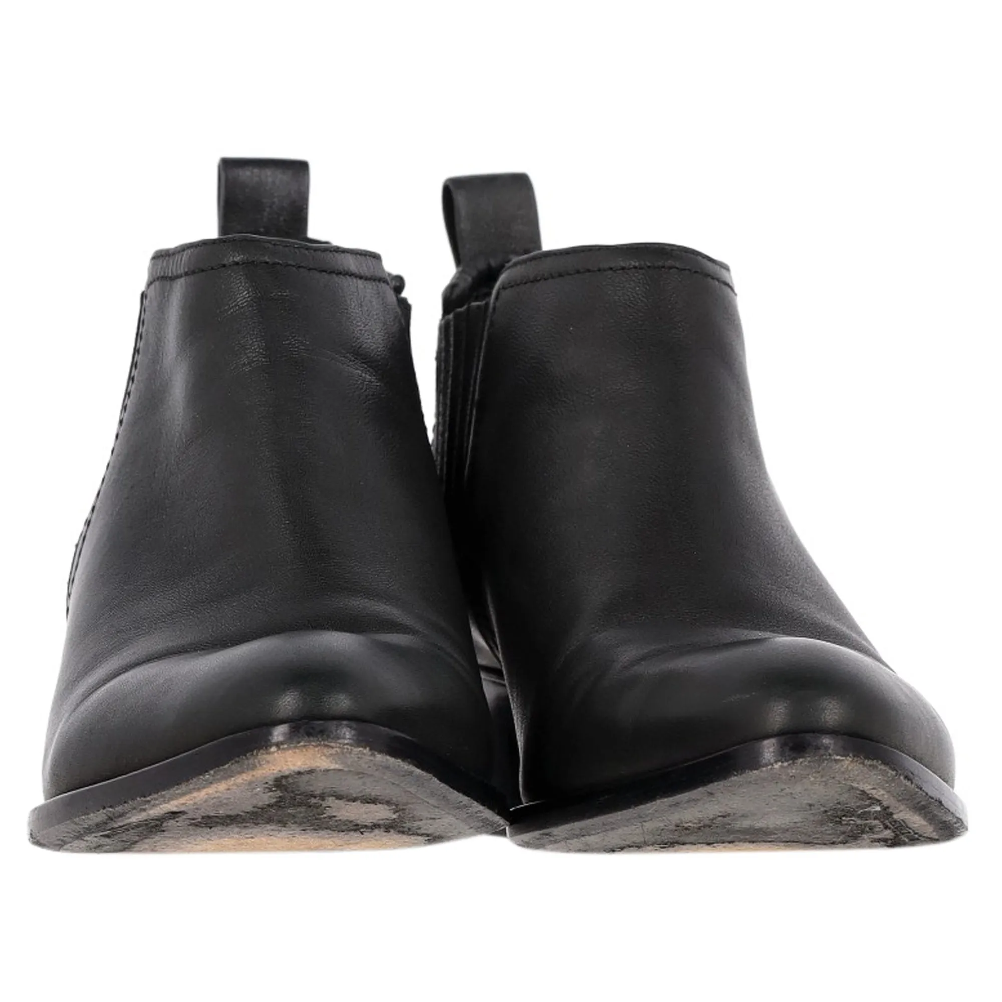 Alexander Wang Kori Cut-Out Ankle Boots in Black Calfskin Leather