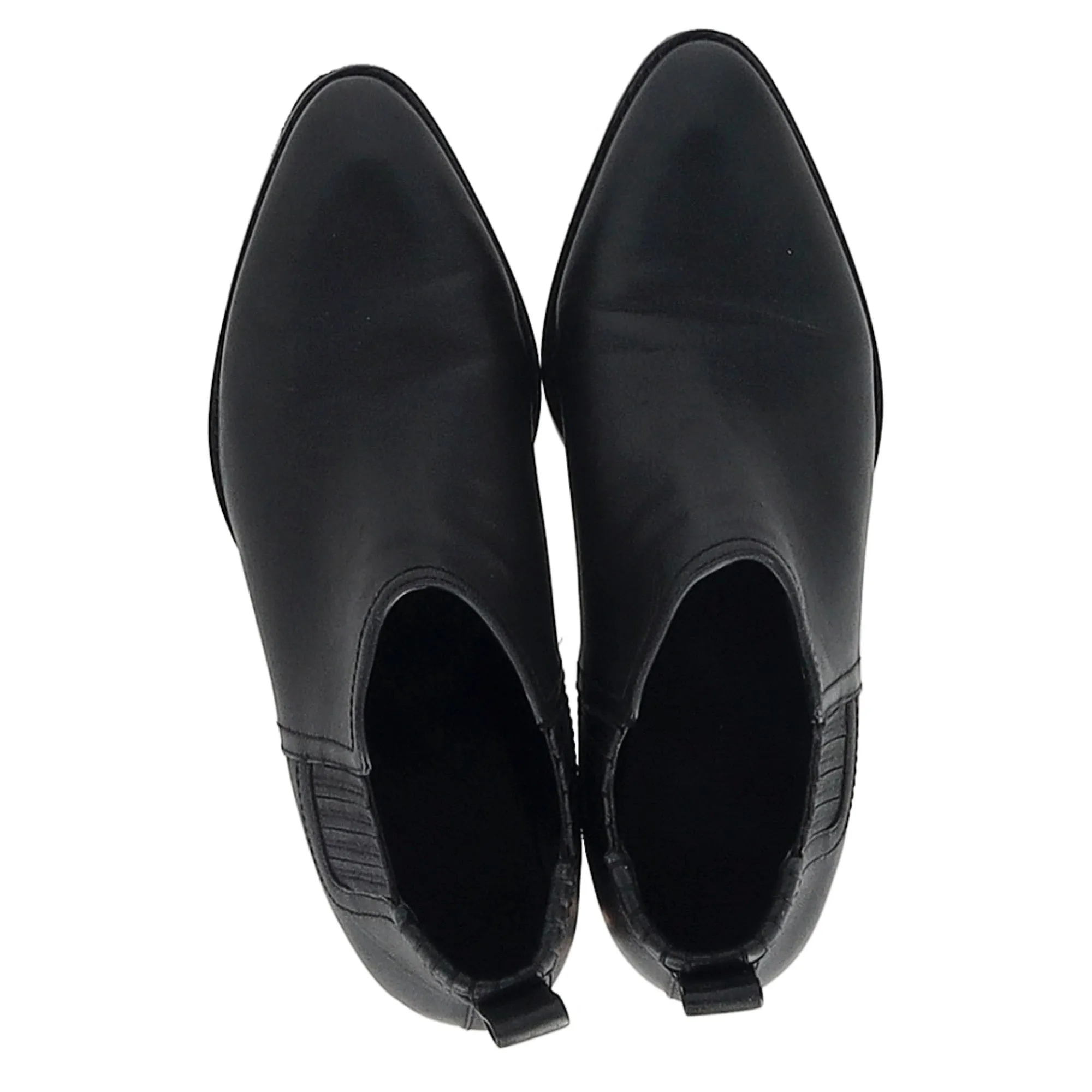 Alexander Wang Kori Cut-Out Ankle Boots in Black Calfskin Leather