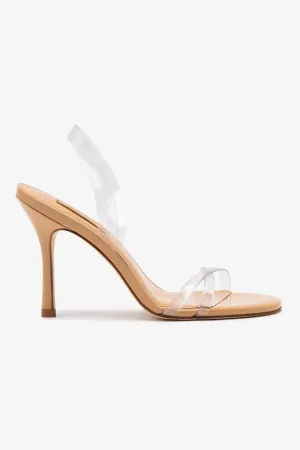 Annie Sandal In Tan Leather and Vinyl