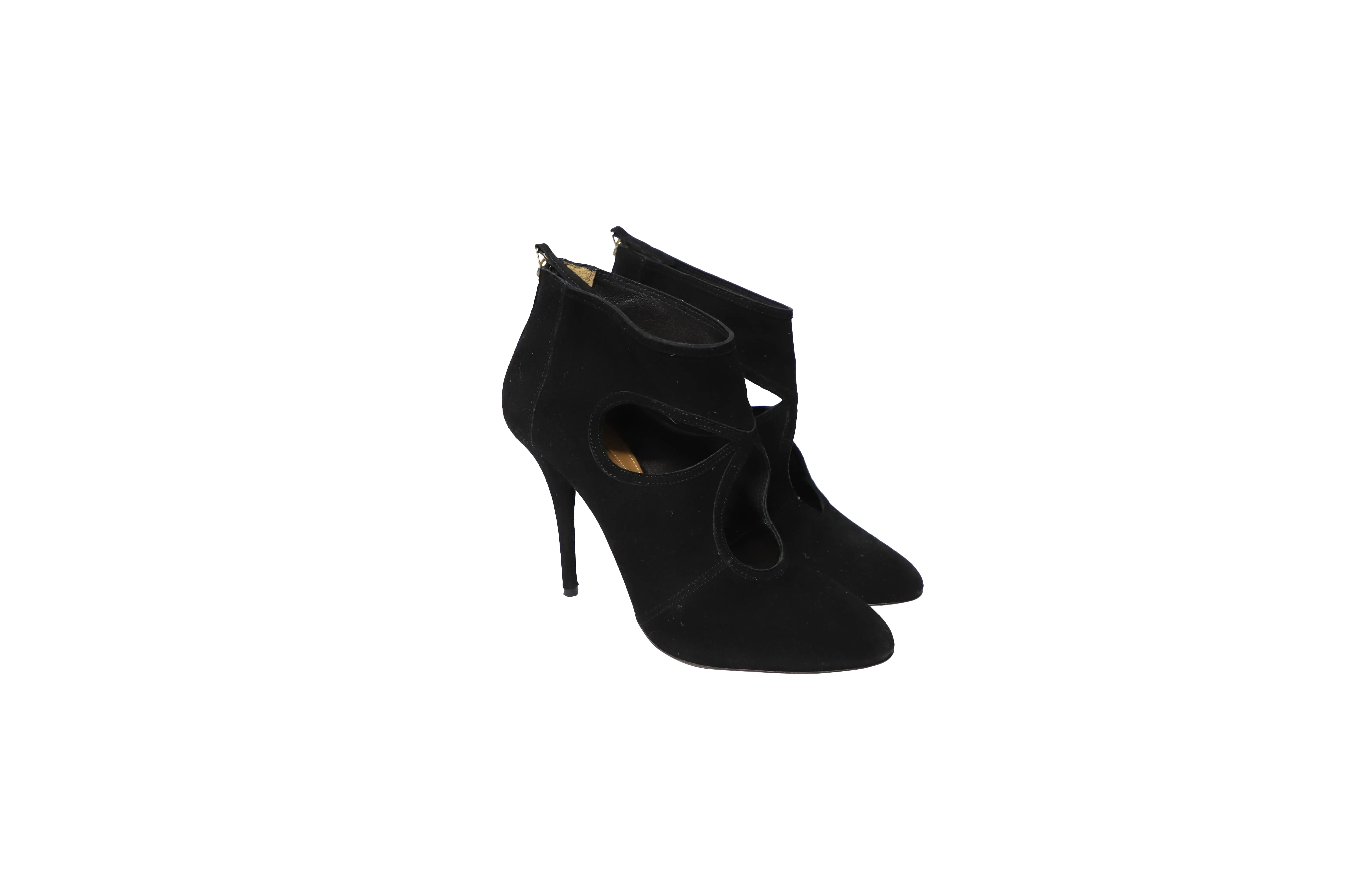 Aquazzura Sexy Thing Ankle Boots in Black Suede