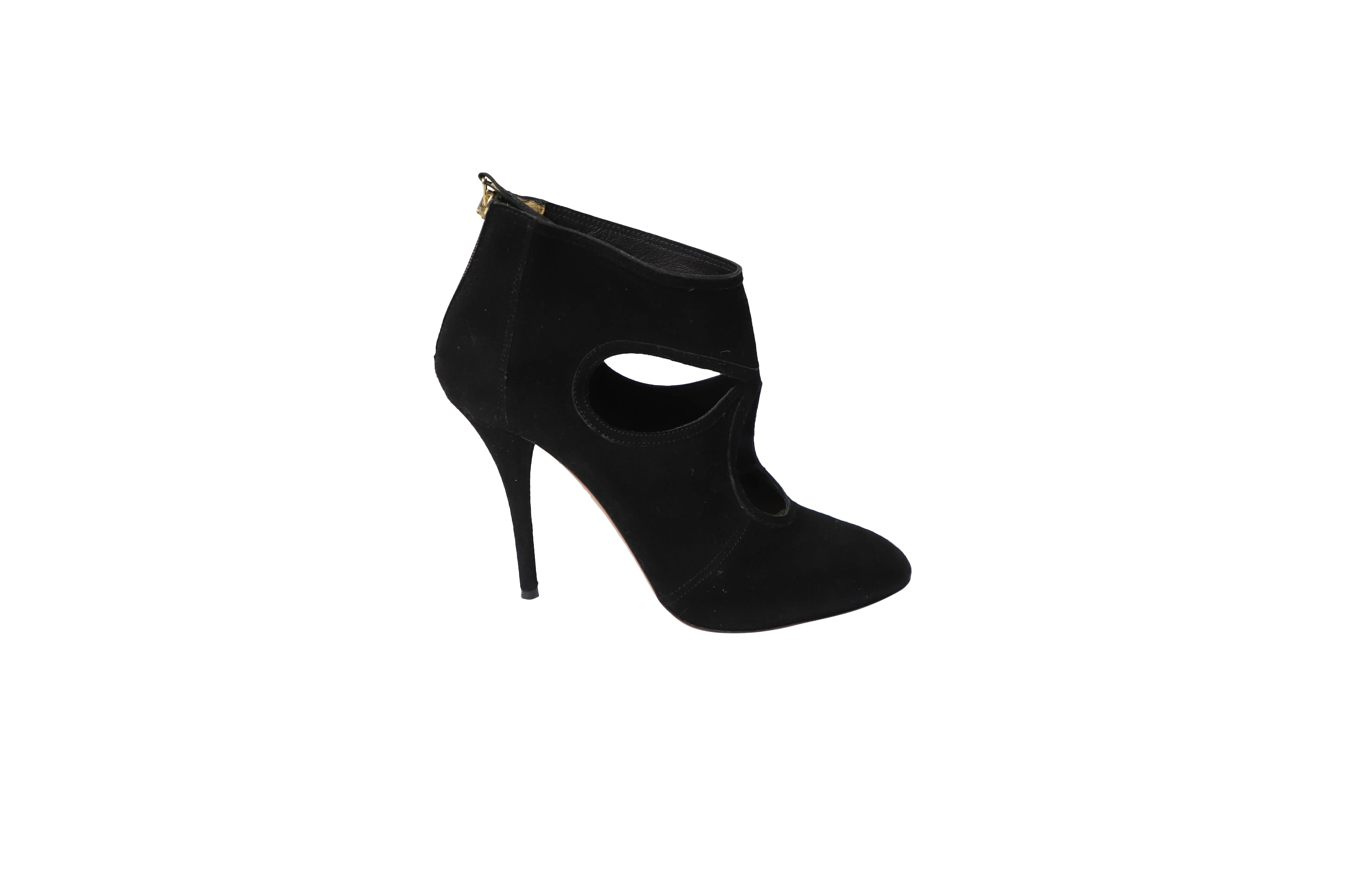Aquazzura Sexy Thing Ankle Boots in Black Suede