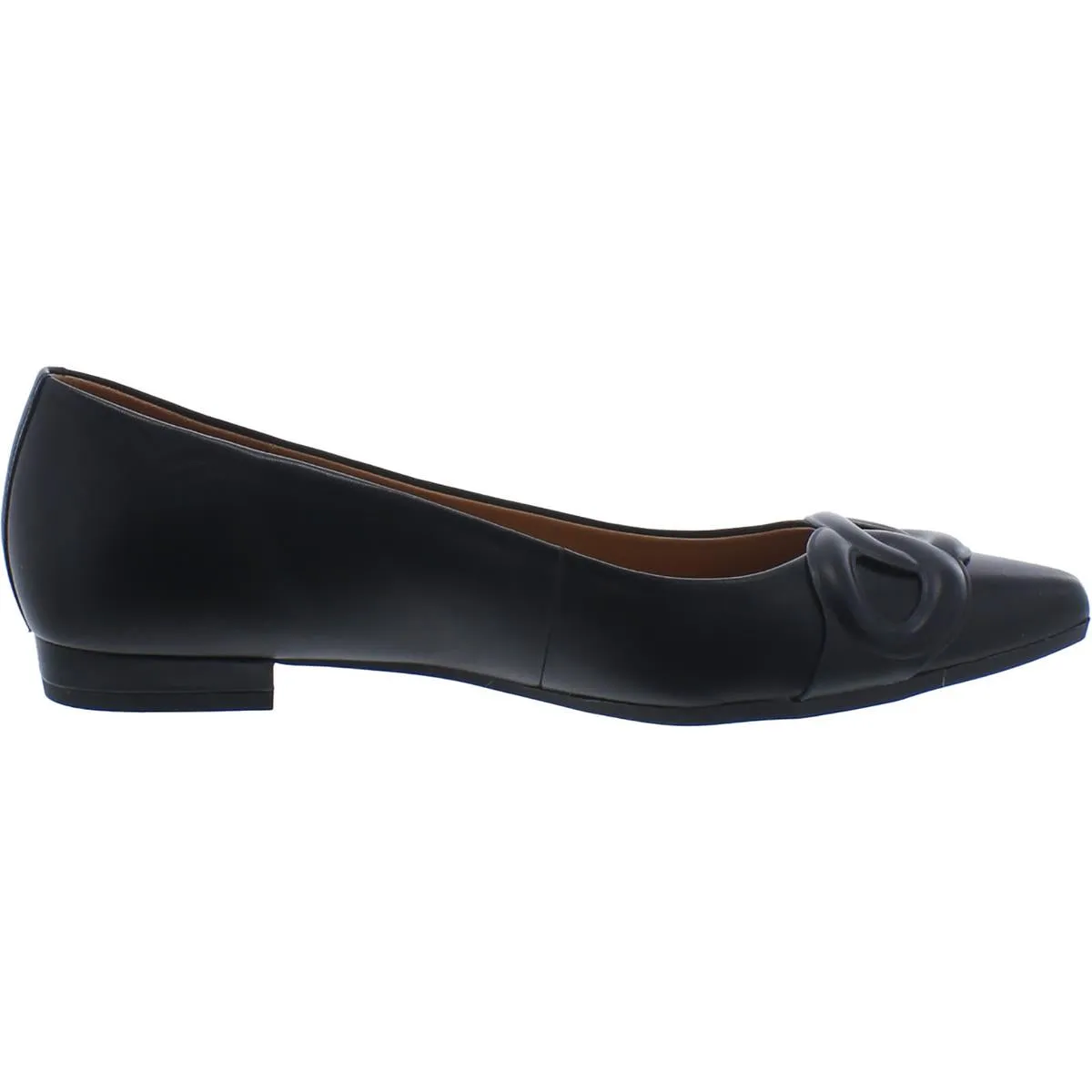 Arielle Womens Leather Slip On Ballet Flats