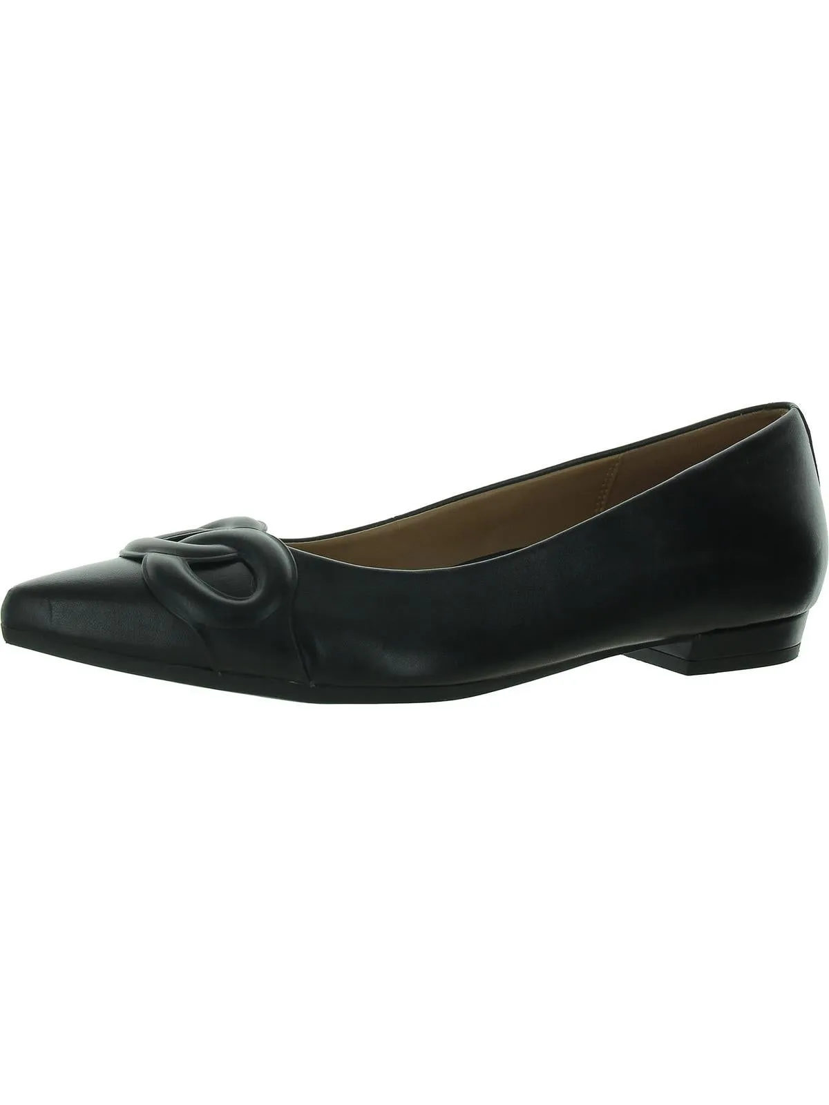Arielle Womens Leather Slip On Ballet Flats