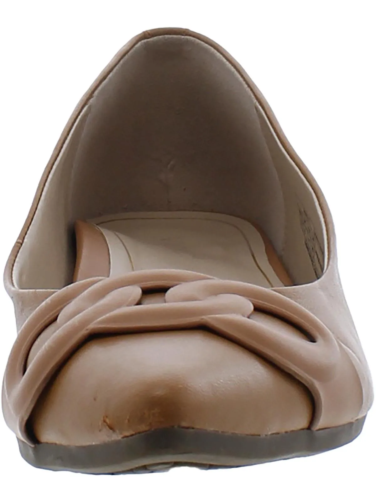 Arielle Womens Leather Slip On Ballet Flats