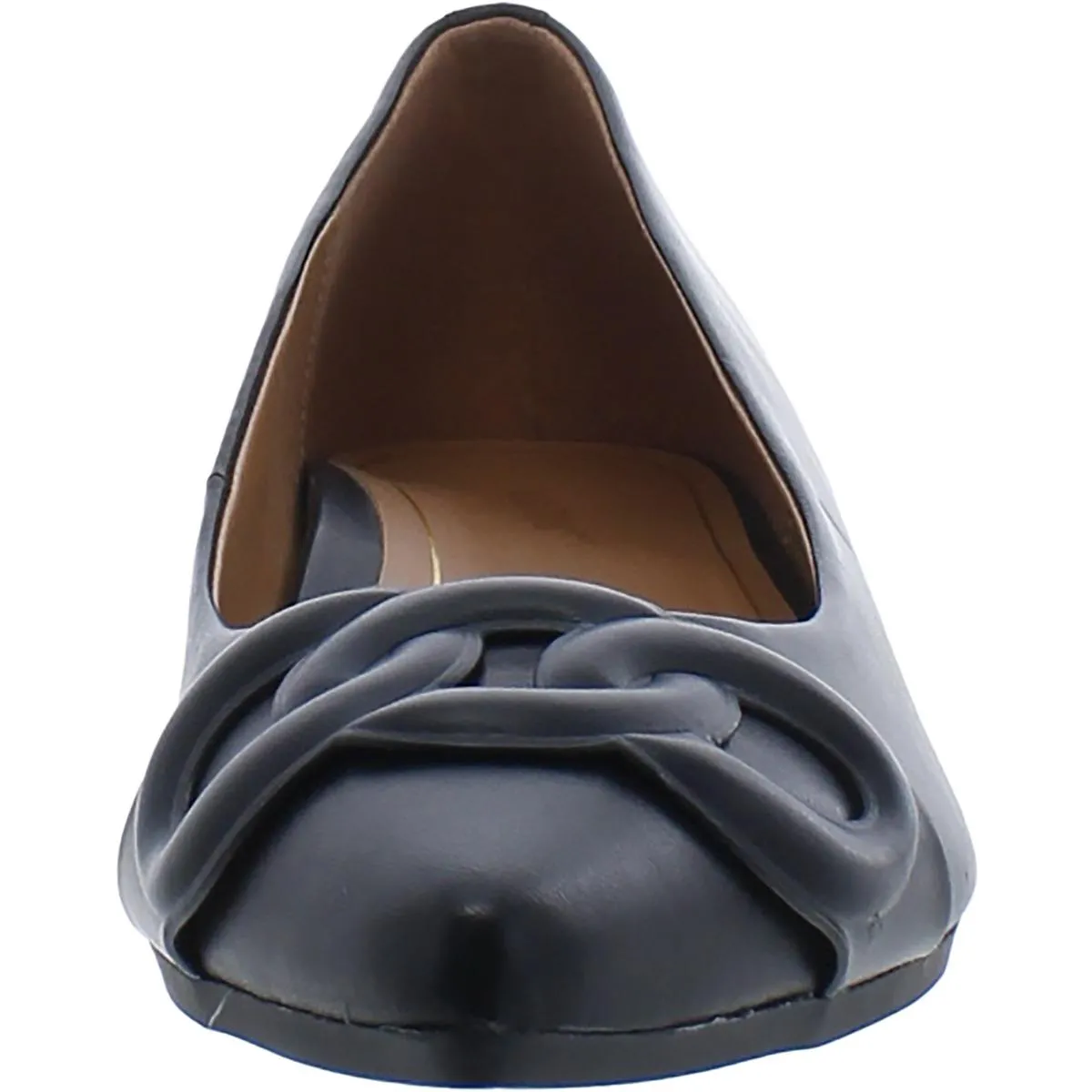 Arielle Womens Leather Slip On Ballet Flats