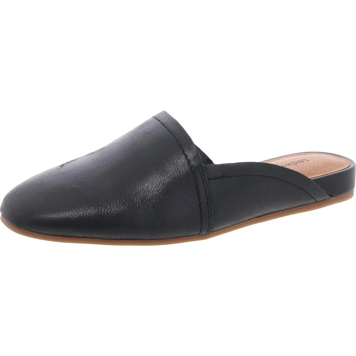 Badri Womens Asymmetric Faux Leather Mules