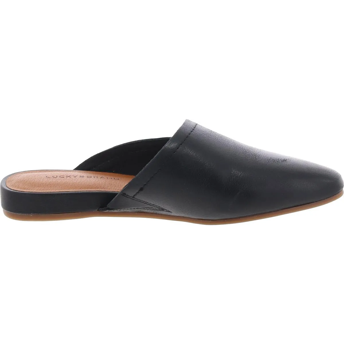 Badri Womens Asymmetric Faux Leather Mules