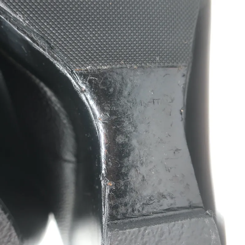 Balenciaga Fold-Over Platform Wedge Ankle Boots Black Grained Leather Size 41