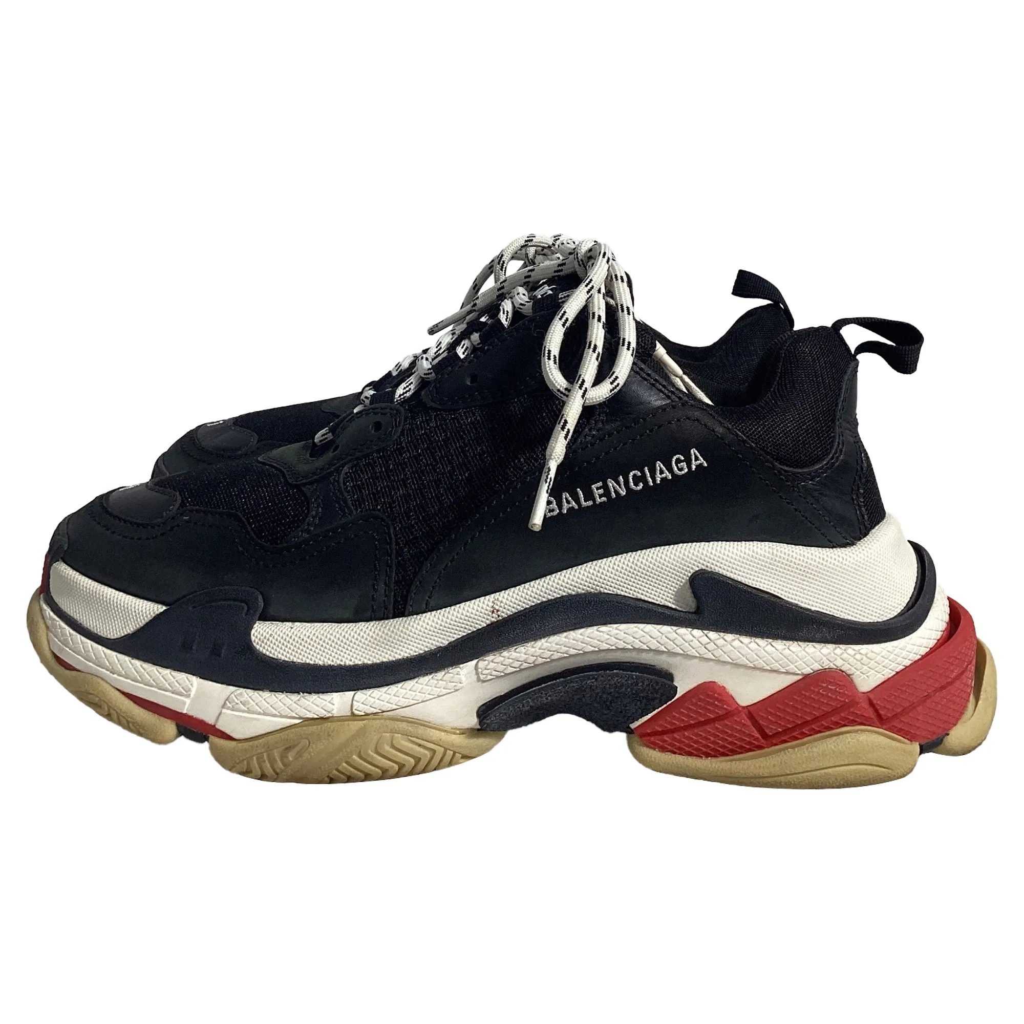 Balenciaga Triple S Sneakers in Black Polyurethane