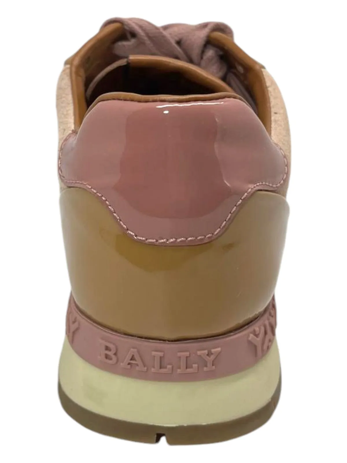 Bally Asyia Ladies White/Pink Suede Leather Sneakers Size 6.5