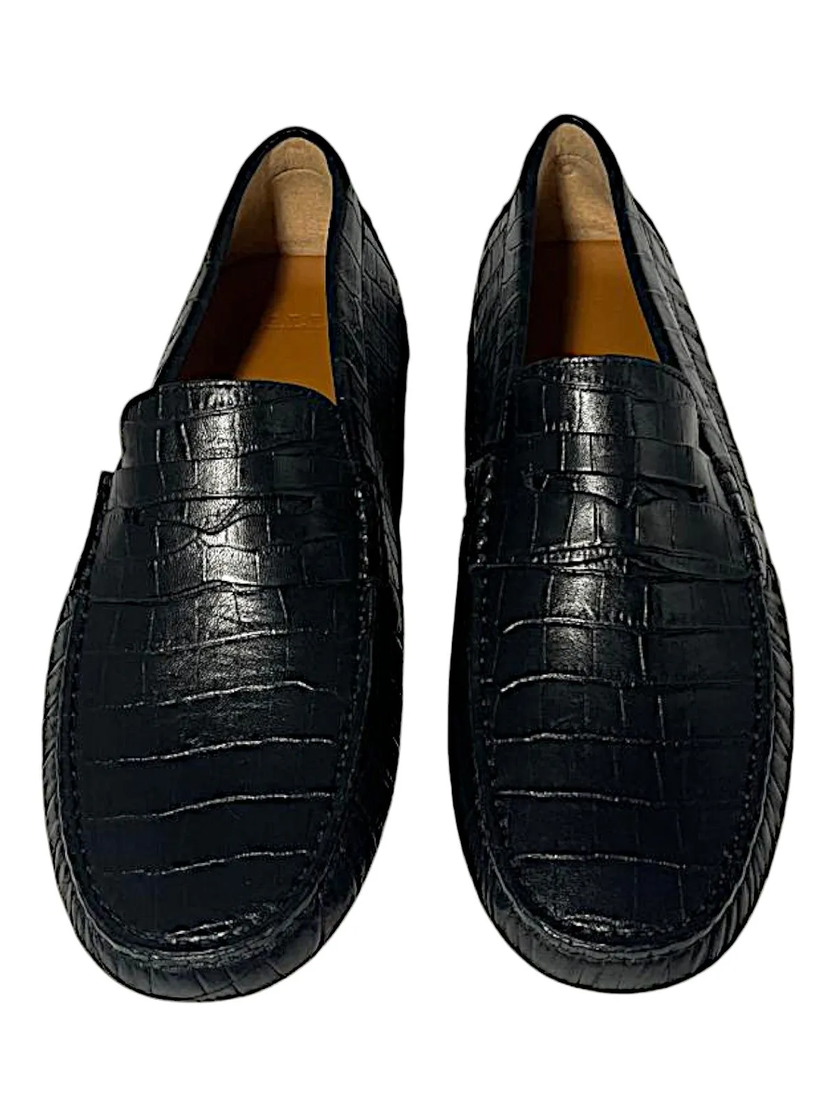 Bally Dreamer 6301195 Men's Black Calf Embossed Leather Loafers