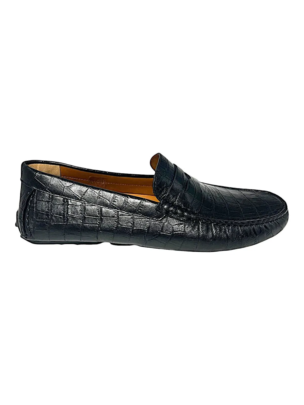 Bally Dreamer 6301195 Men's Black Calf Embossed Leather Loafers