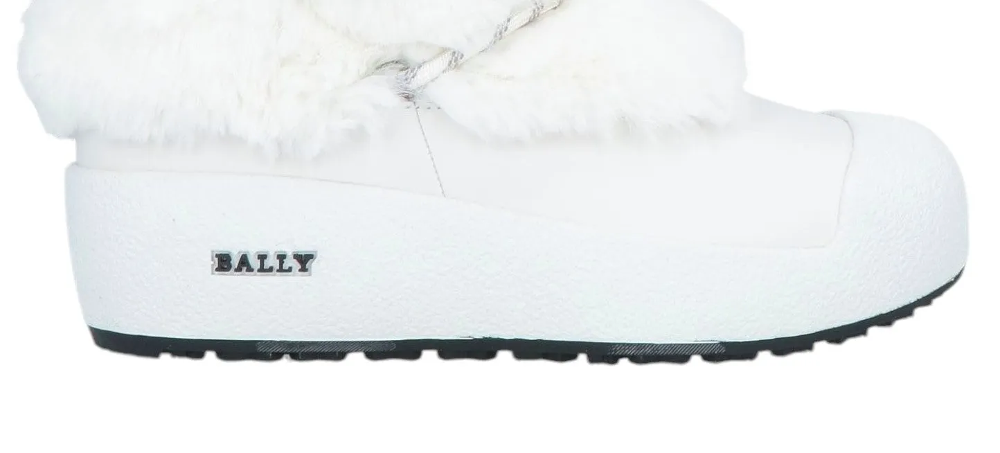 Bally Galy 6234642 Women's White Fur & Leather Ankle Boots
