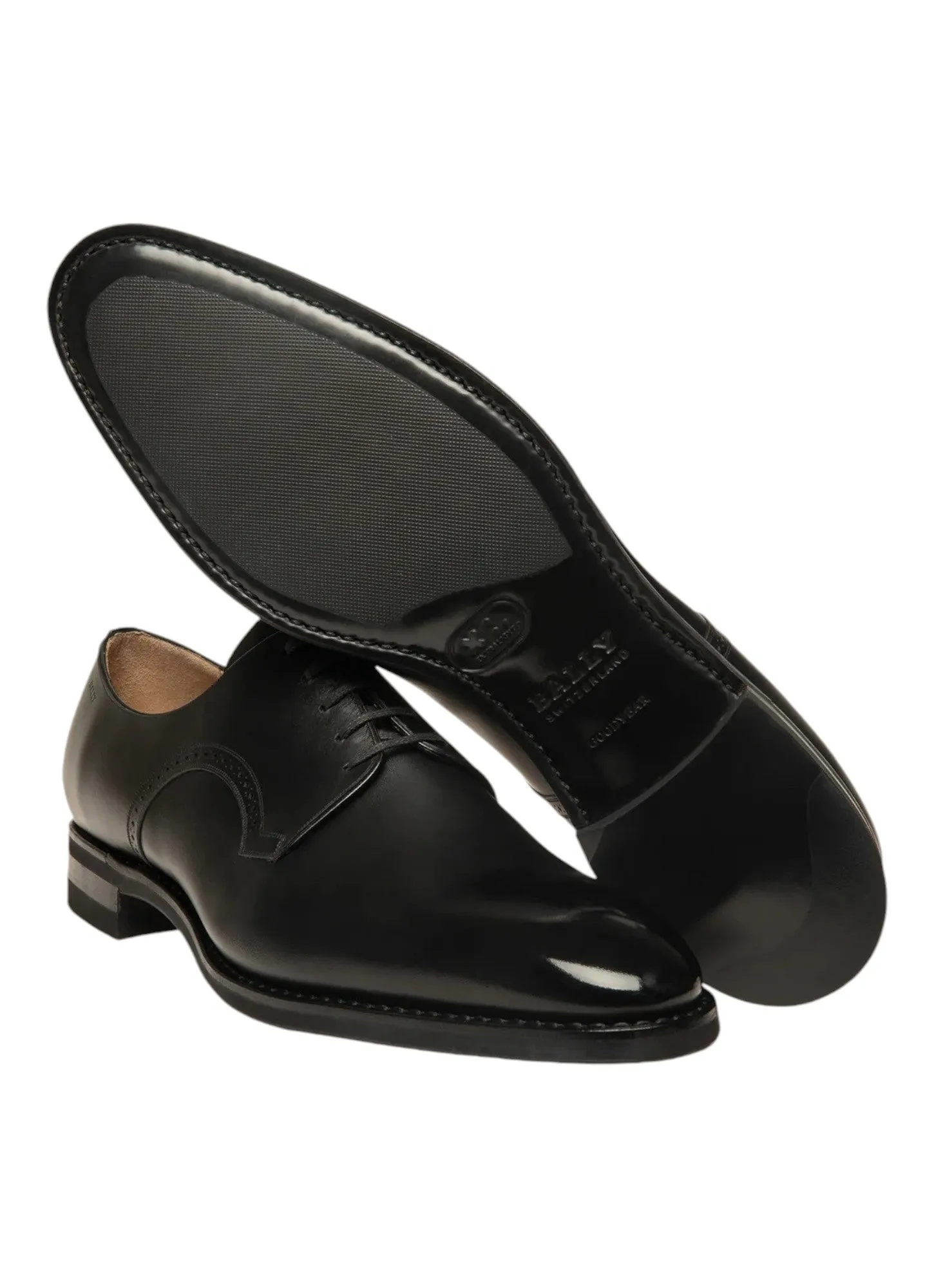 Bally Scrivani 6193768 Men's Black Calf Shiny Leather Derby Shoes