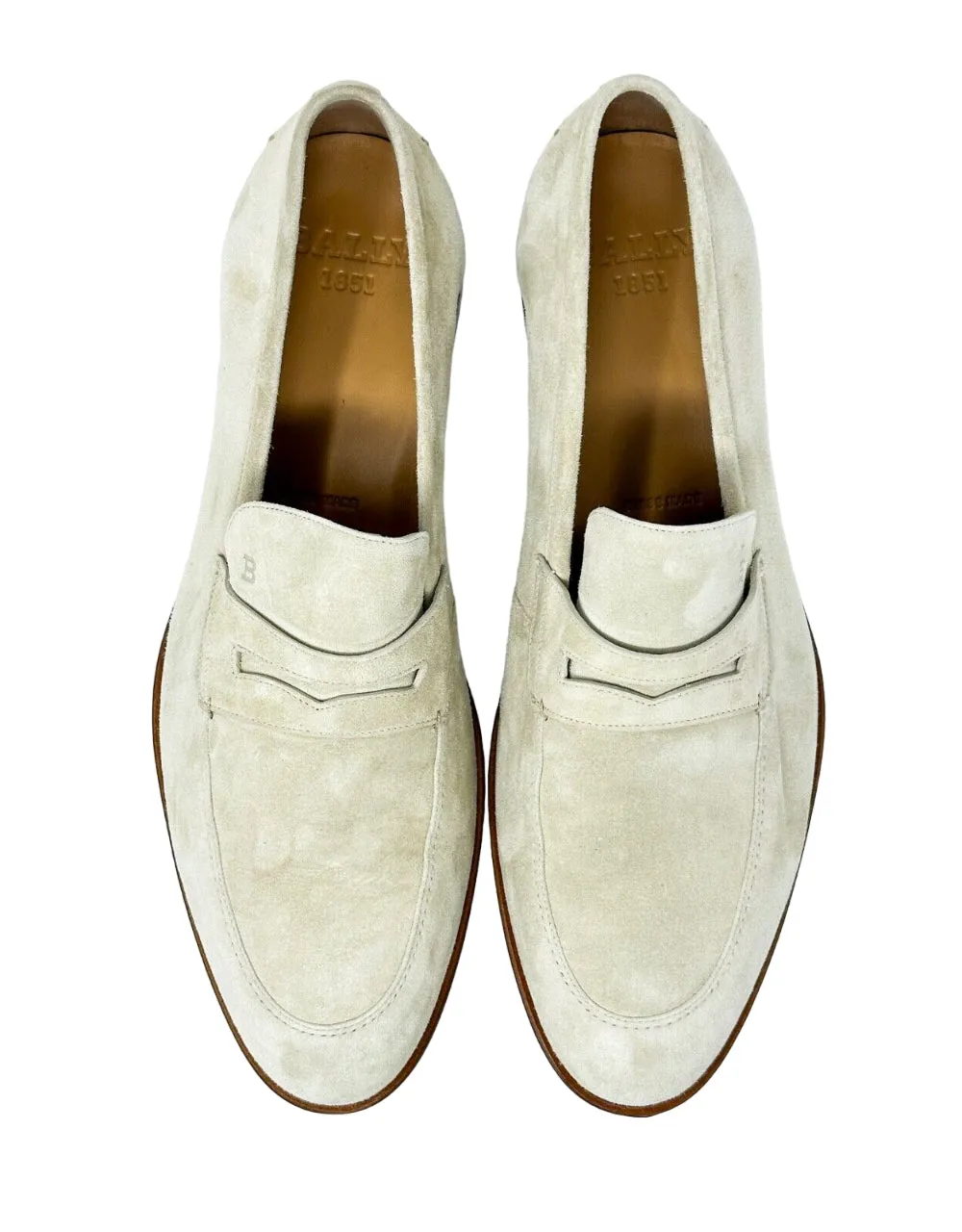 Bally Webb 6303295 Men's Fossil Calf Suede Leather Penny Loafers