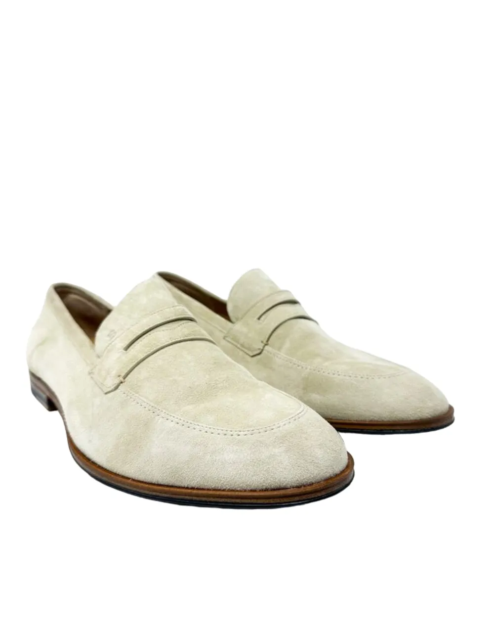 Bally Webb 6303295 Men's Fossil Calf Suede Leather Penny Loafers