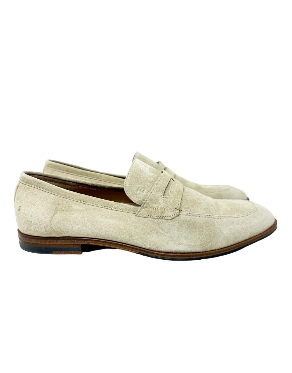 Bally Webb 6303295 Men's Fossil Calf Suede Leather Penny Loafers