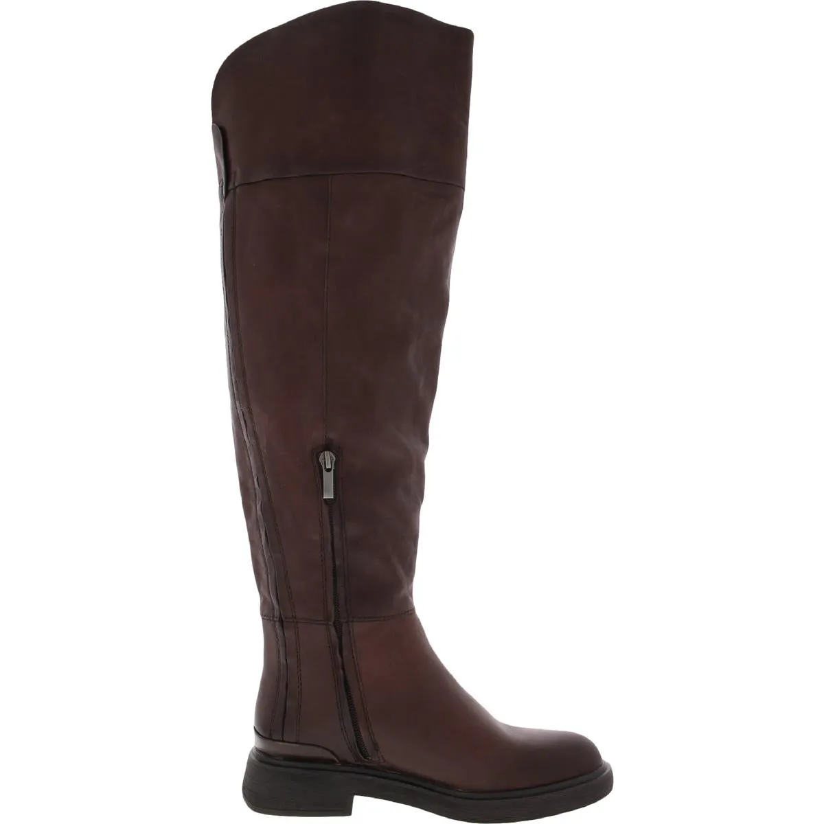 Battina Womens Leather Block Heel Over-The-Knee Boots