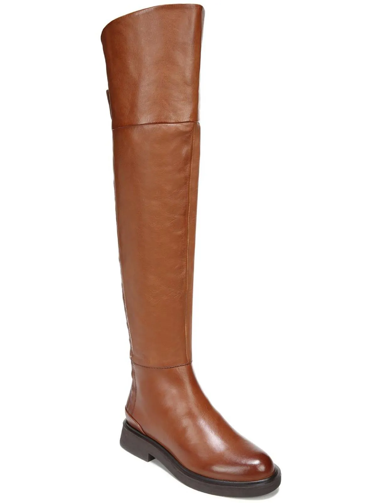 Battina Womens Leather Block Heel Over-The-Knee Boots