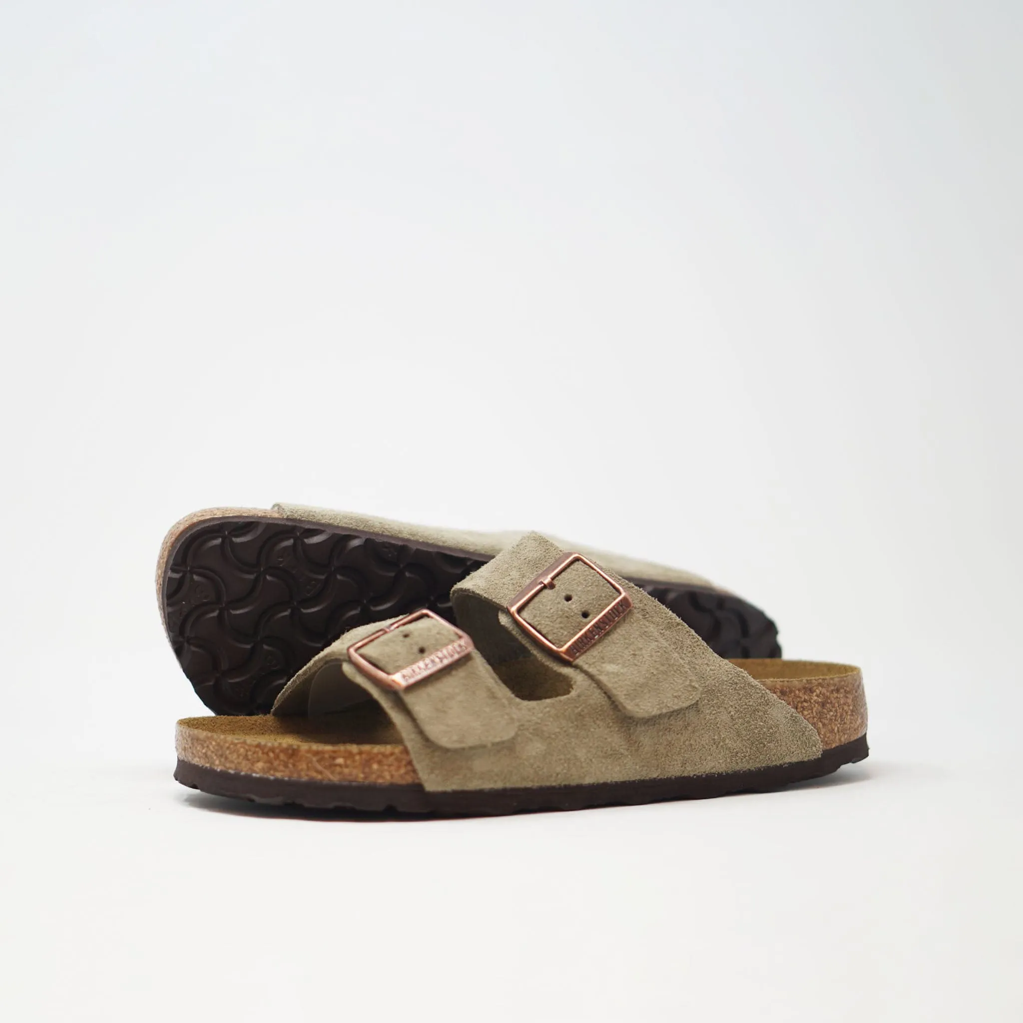 Birkenstock Arizona Narrow Soft Footbed Suede Taupe