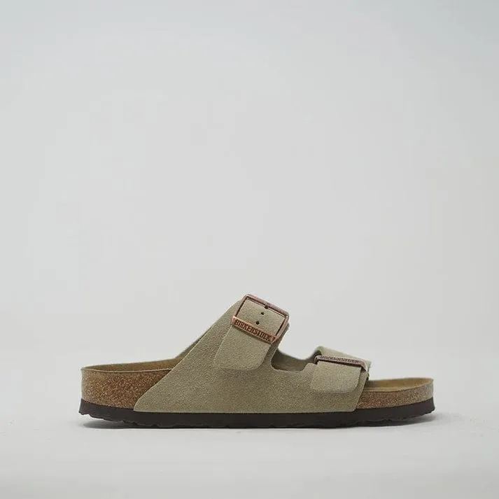 Birkenstock Arizona Narrow Soft Footbed Suede Taupe