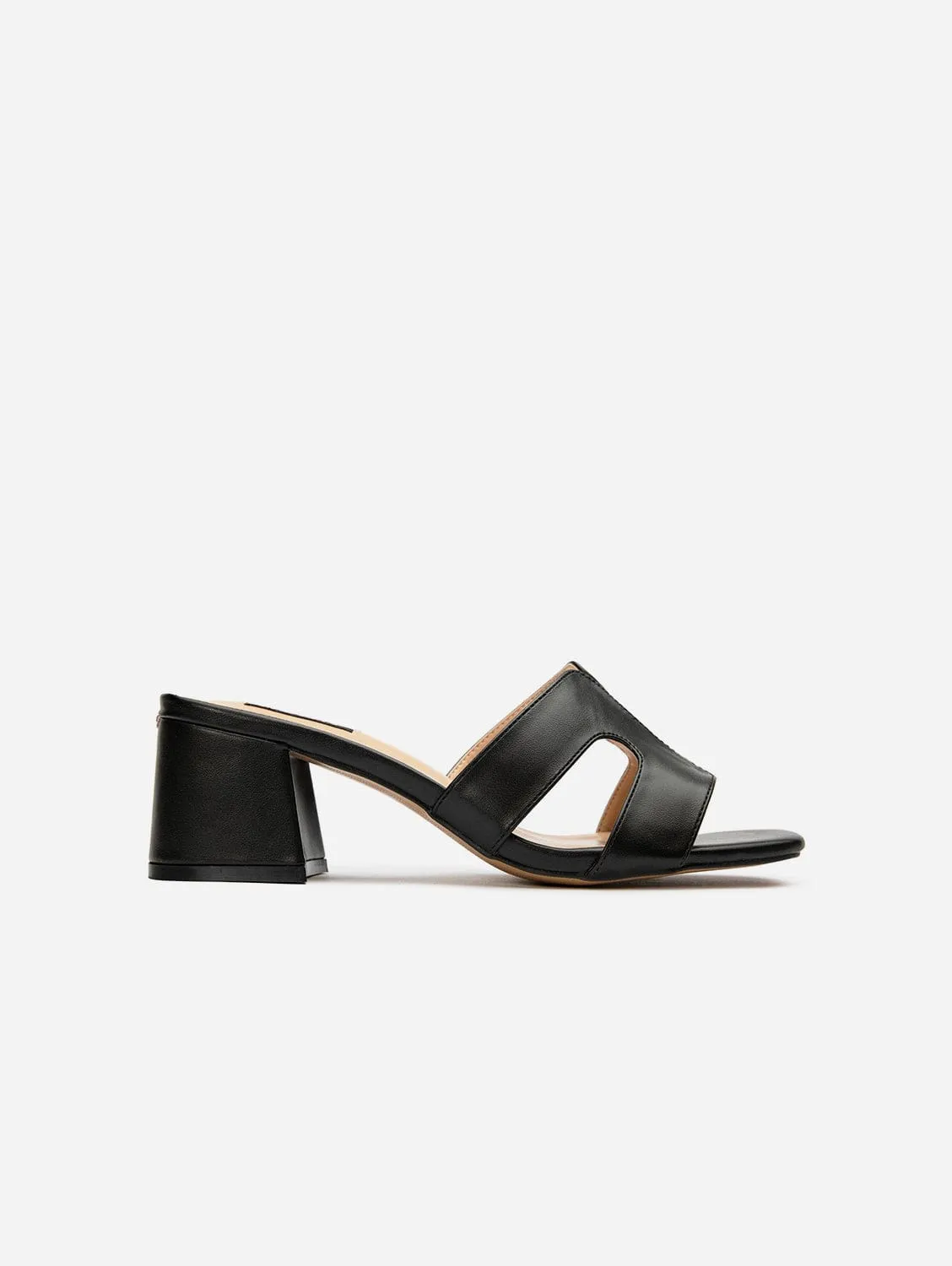 Bok Women's Vegan Leather Mule Heel Sandals | Black