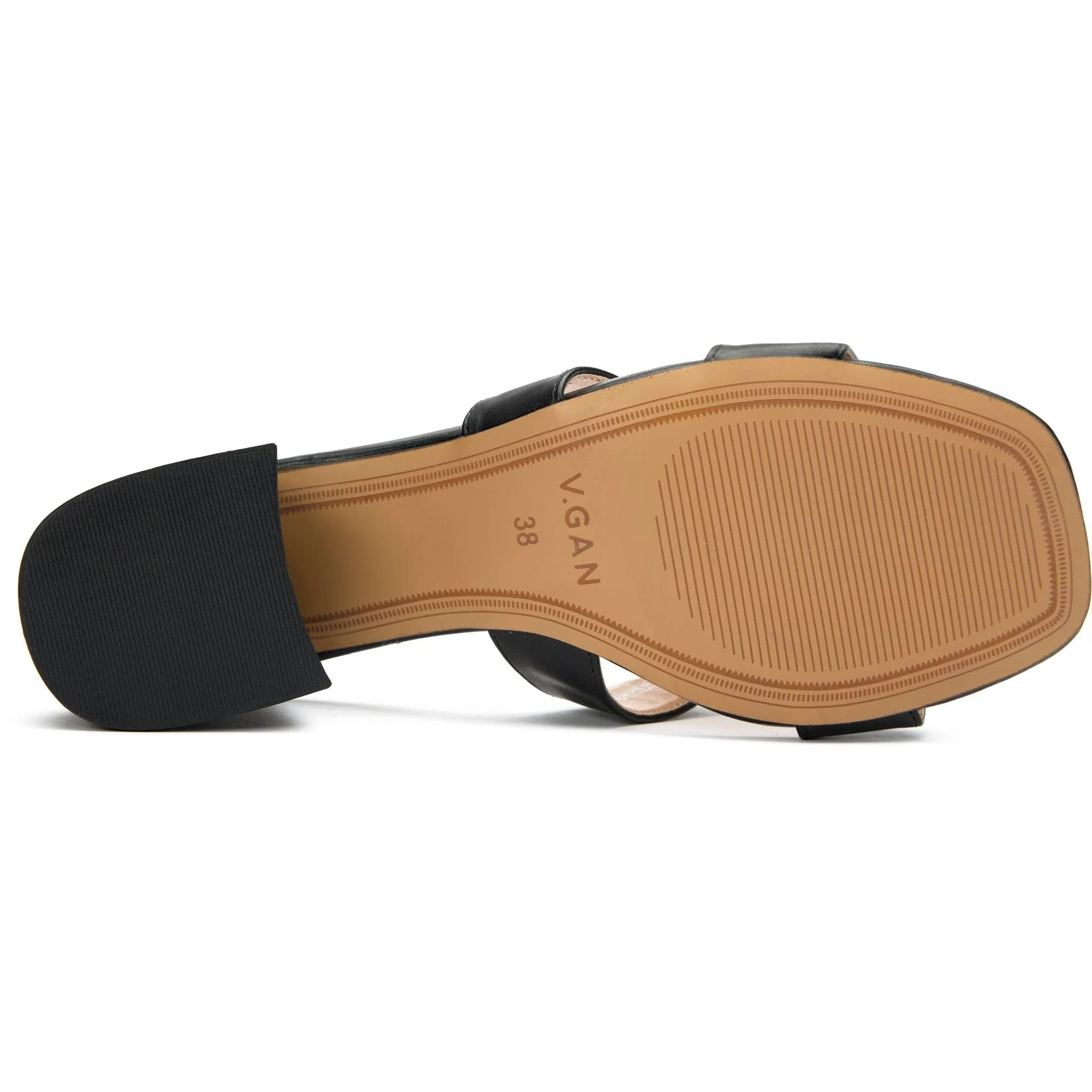 Bok Women's Vegan Leather Mule Heel Sandals | Black
