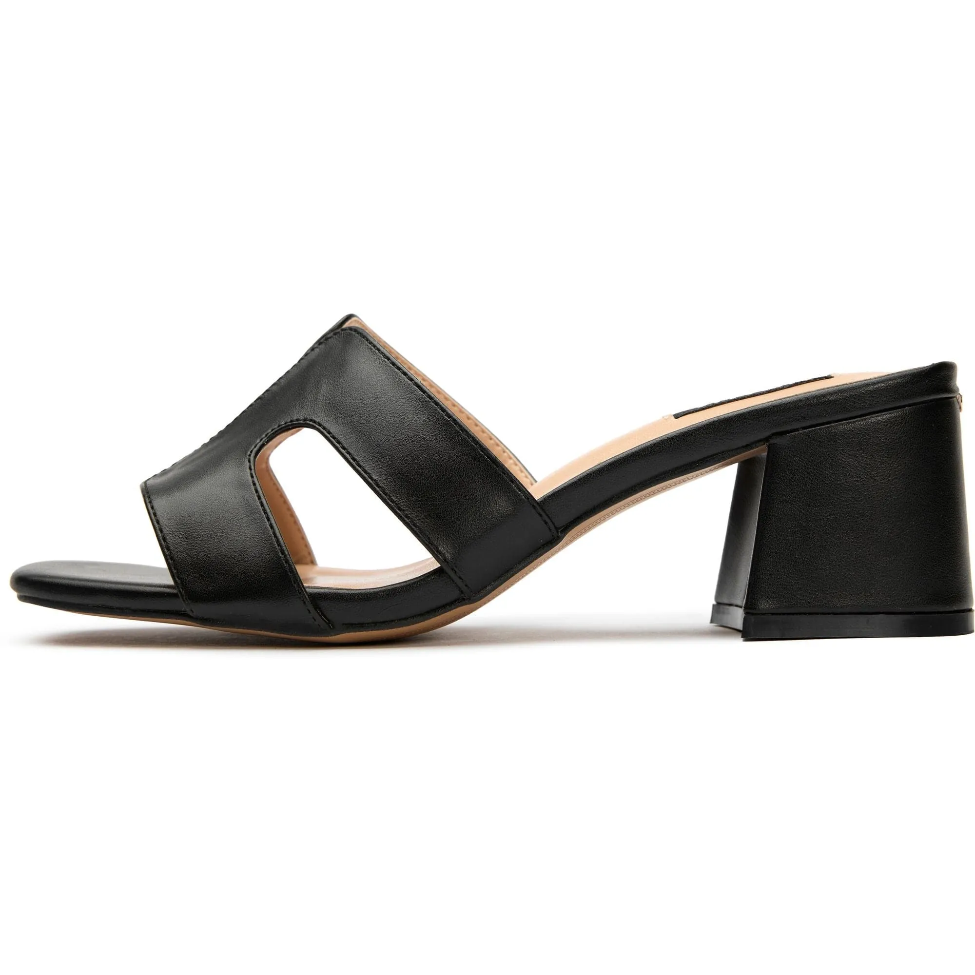 Bok Women's Vegan Leather Mule Heel Sandals | Black