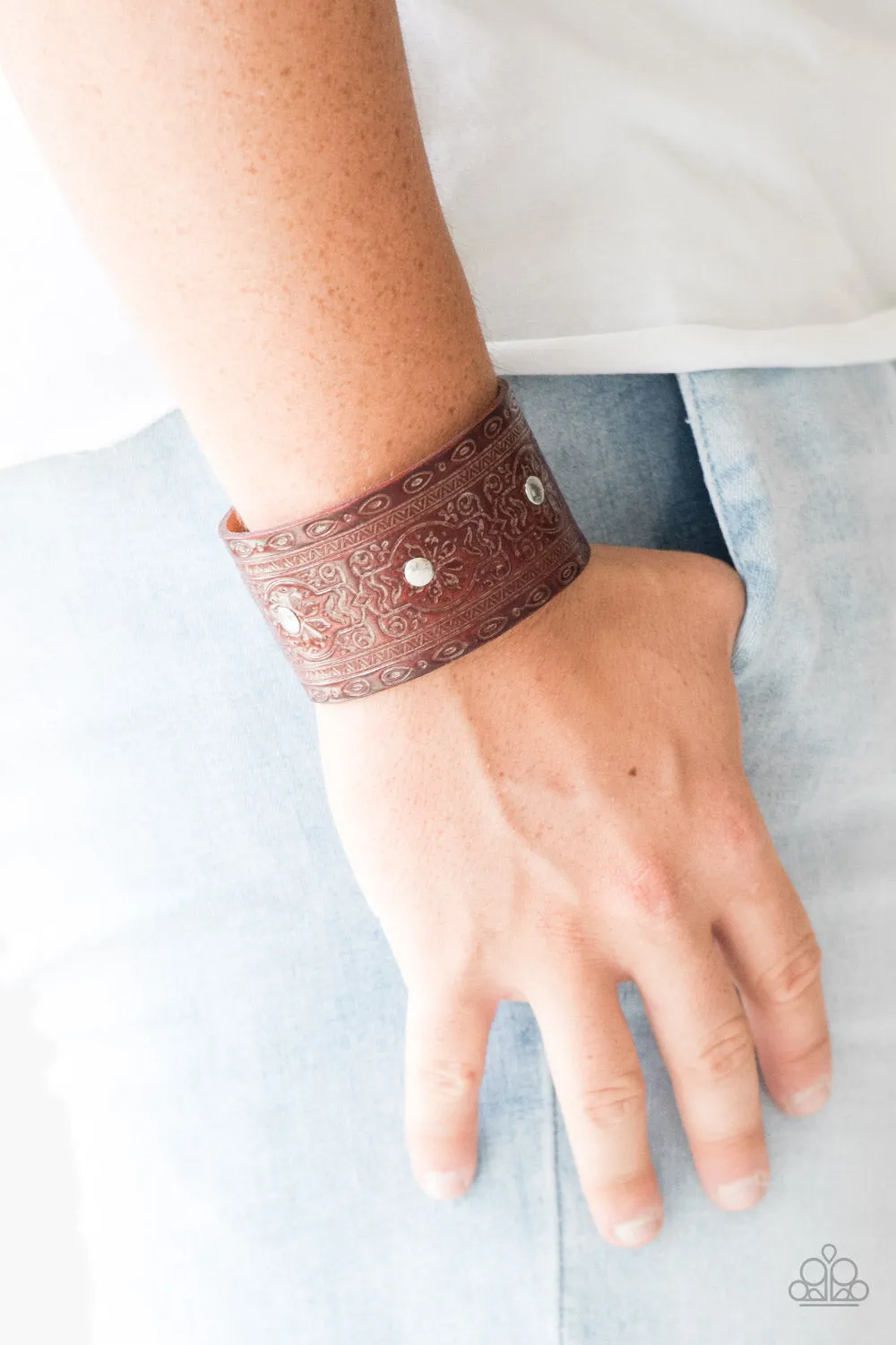 Boots and Broncos- Brown Bracelet