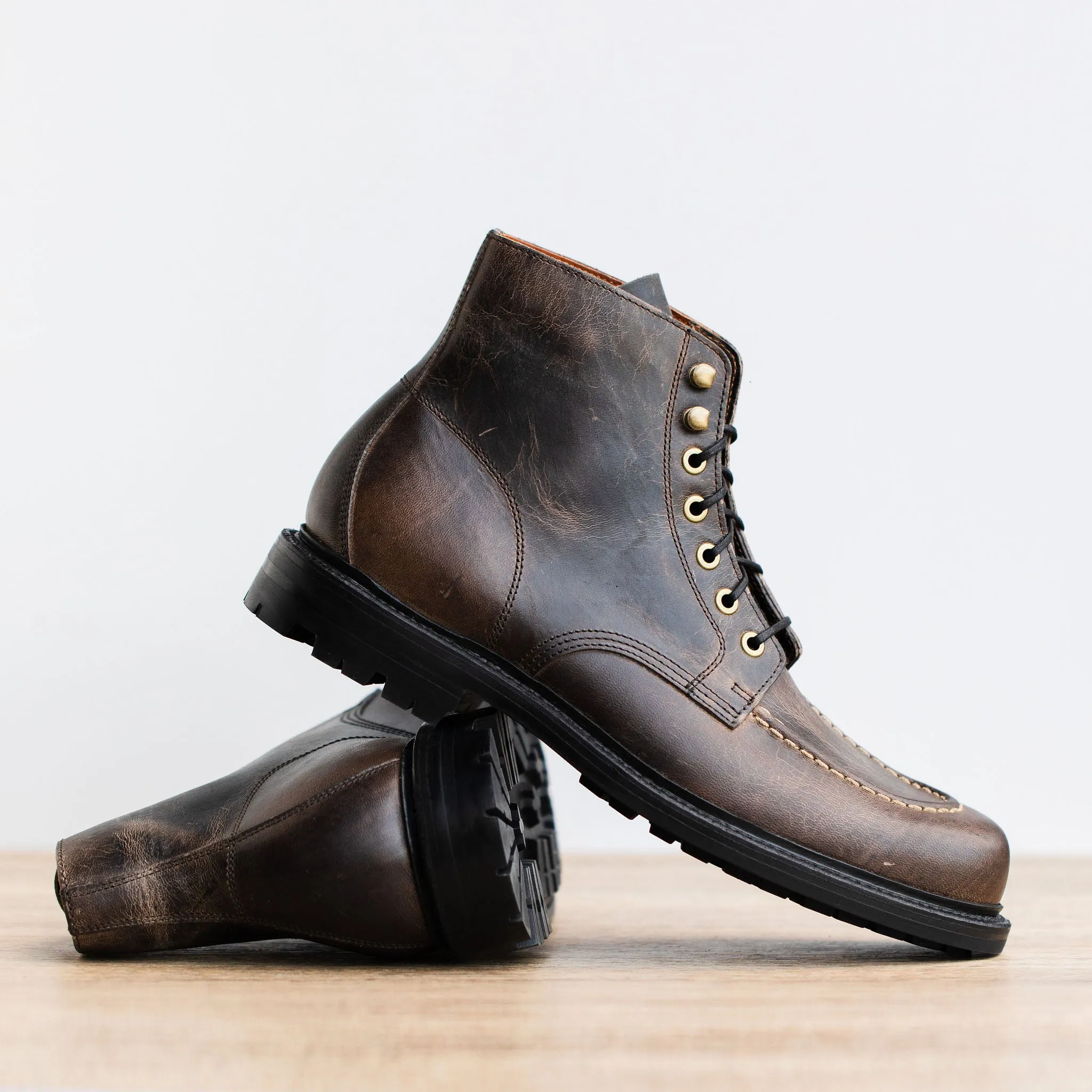 Brass Boot Black Waxed Deer