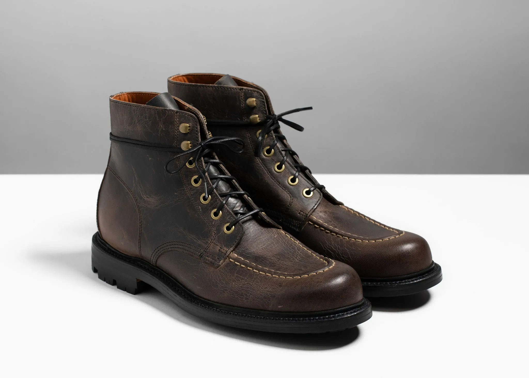 Brass Boot Black Waxed Deer