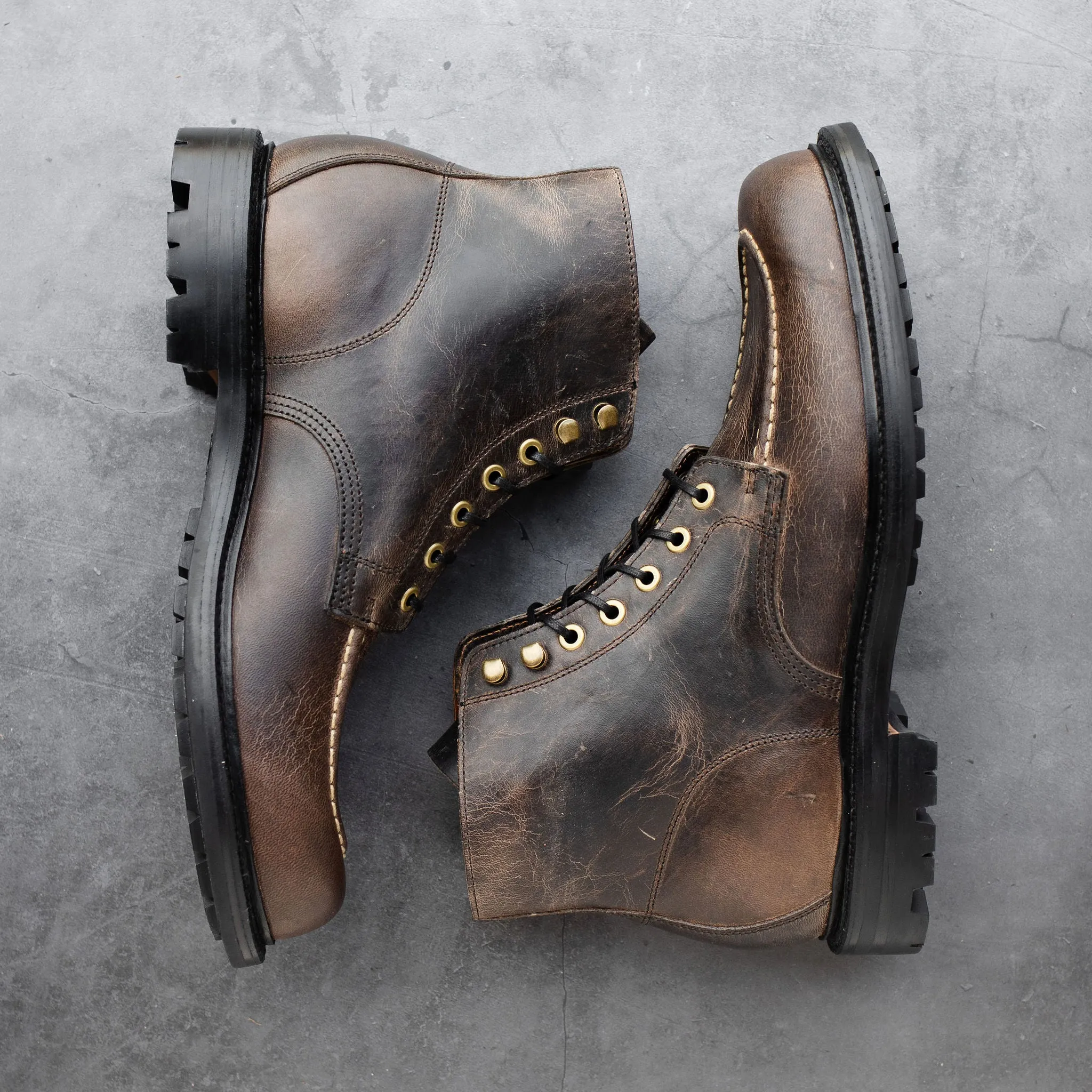 Brass Boot Black Waxed Deer