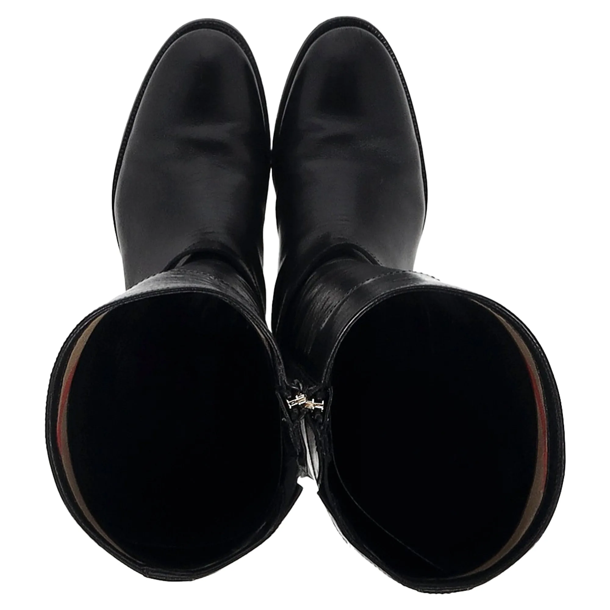 Burberry Bridle Winton Riding Boots in Black Leather