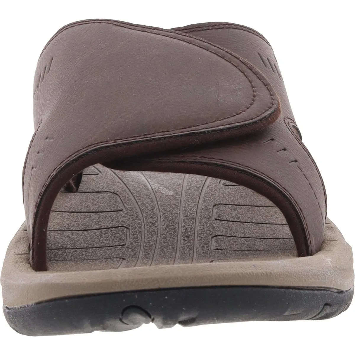 Byron Mens Pebbled Faux Leather Slide Sandals