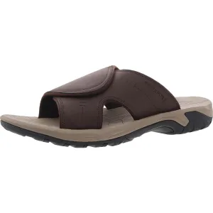 Byron Mens Pebbled Faux Leather Slide Sandals