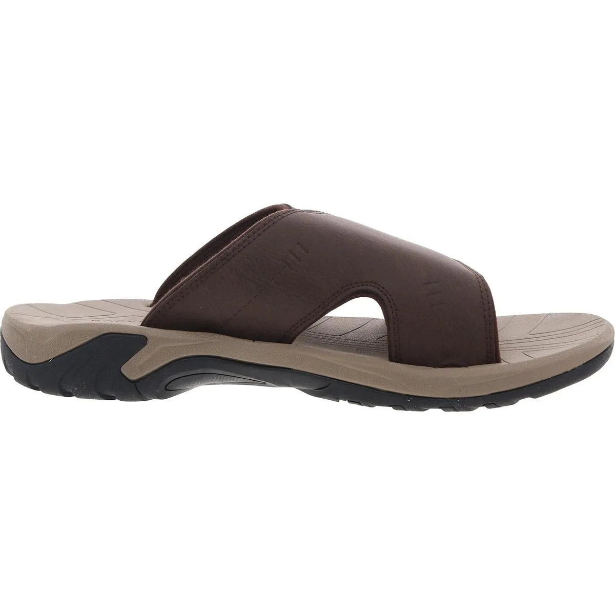 Byron Mens Pebbled Faux Leather Slide Sandals