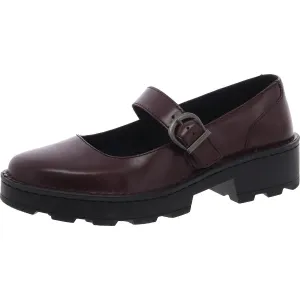 CASANDRA Womens Buckle Leather Mary Janes