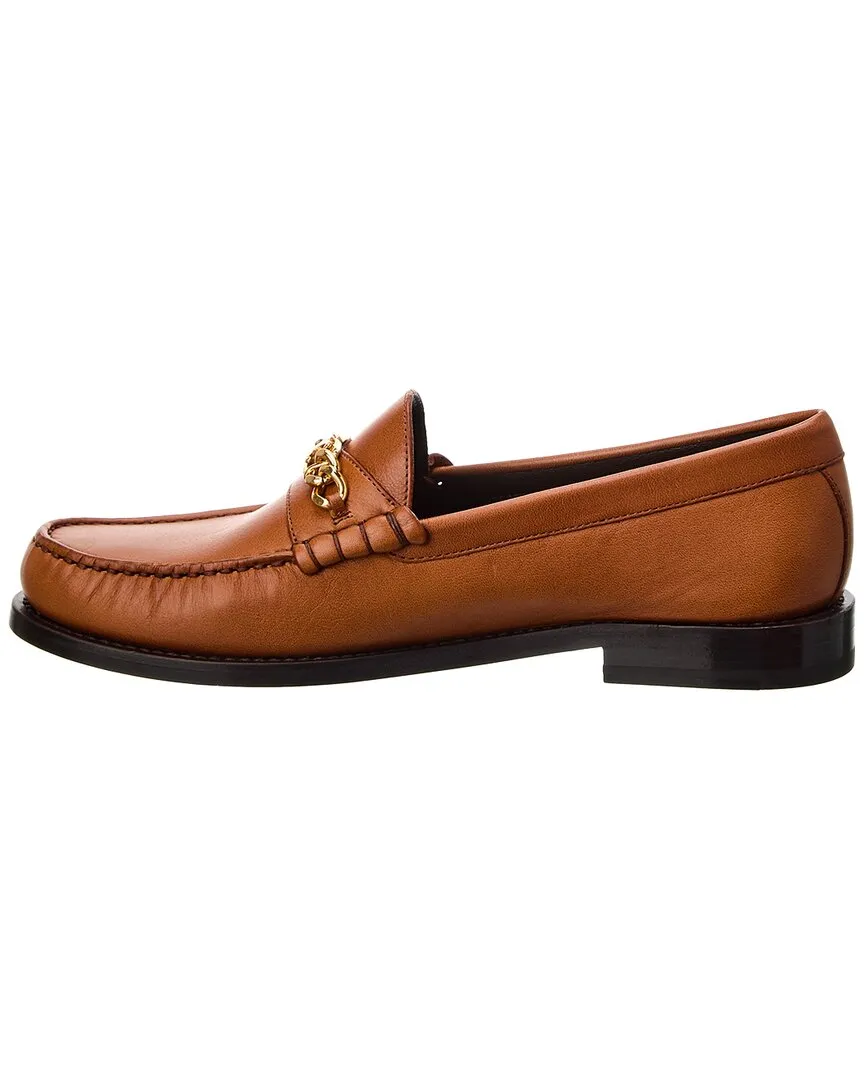 CELINE Luco Chain Detail Leather Loafer