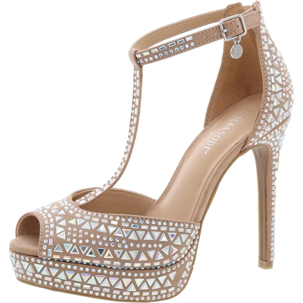 Chacey Womens Faux Suede Peep Toe T-Strap Sandals