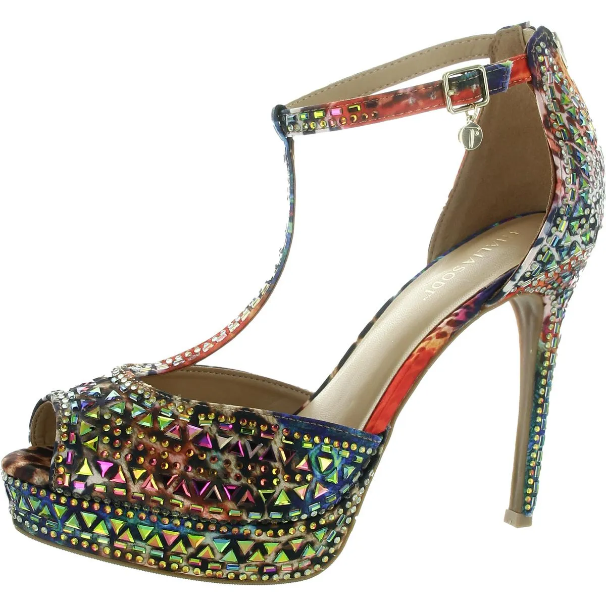 Chacey Womens Faux Suede Peep Toe T-Strap Sandals