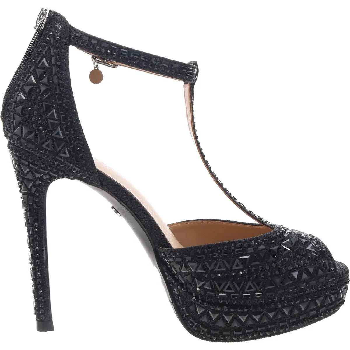 Chacey Womens Faux Suede Peep Toe T-Strap Sandals