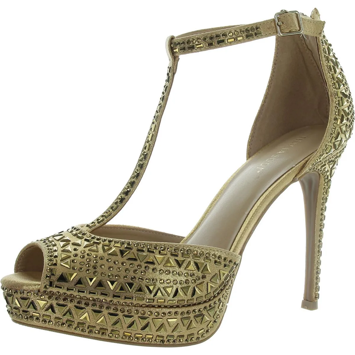 Chacey Womens Faux Suede Peep Toe T-Strap Sandals