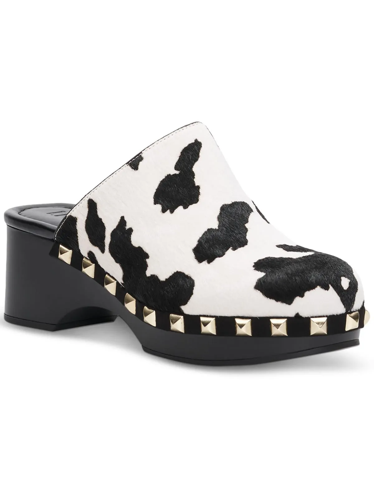 Cianna Womens Calf Hair Closed Toe Mule Sandals