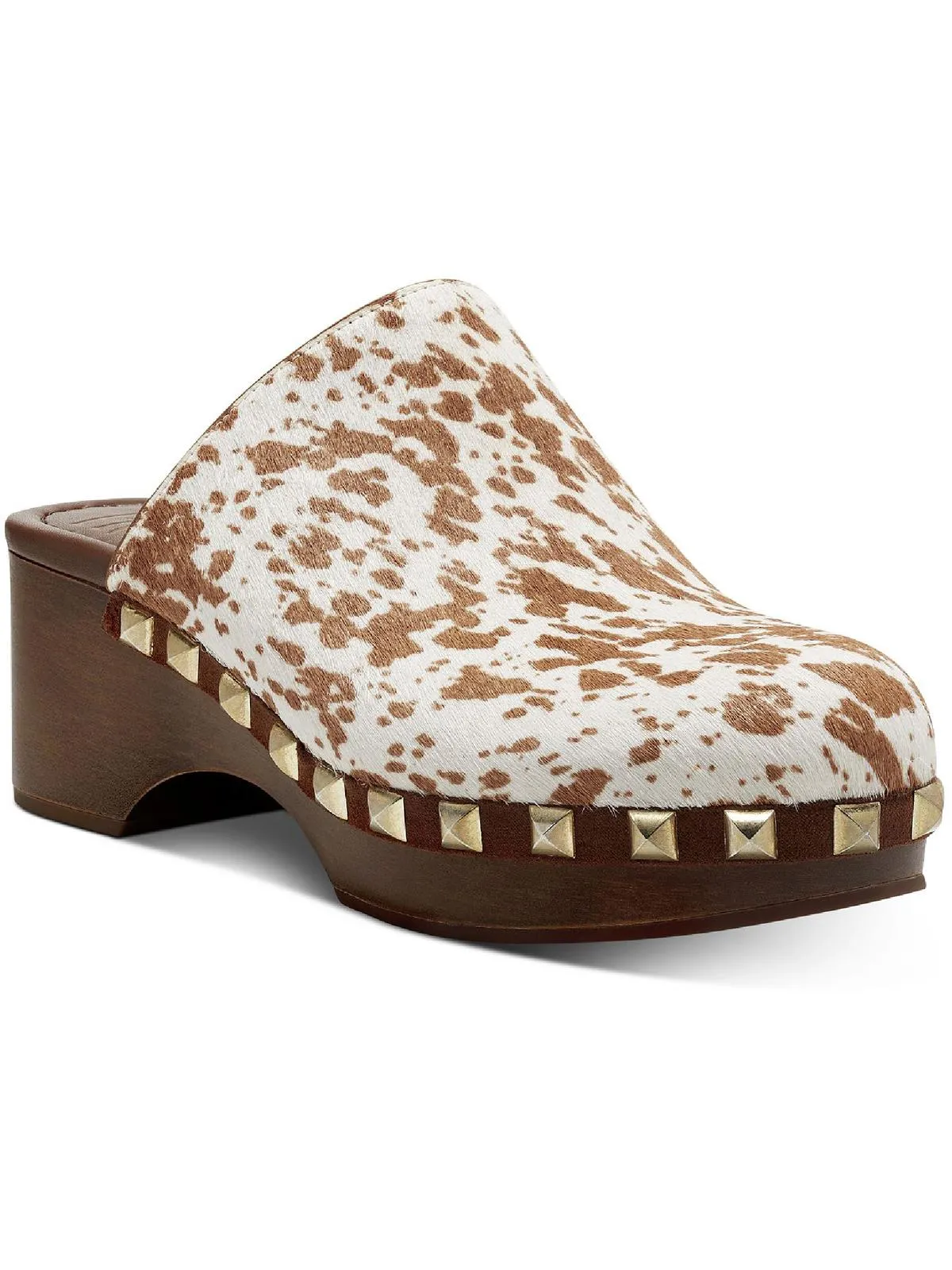 Cianna Womens Calf Hair Closed Toe Mule Sandals