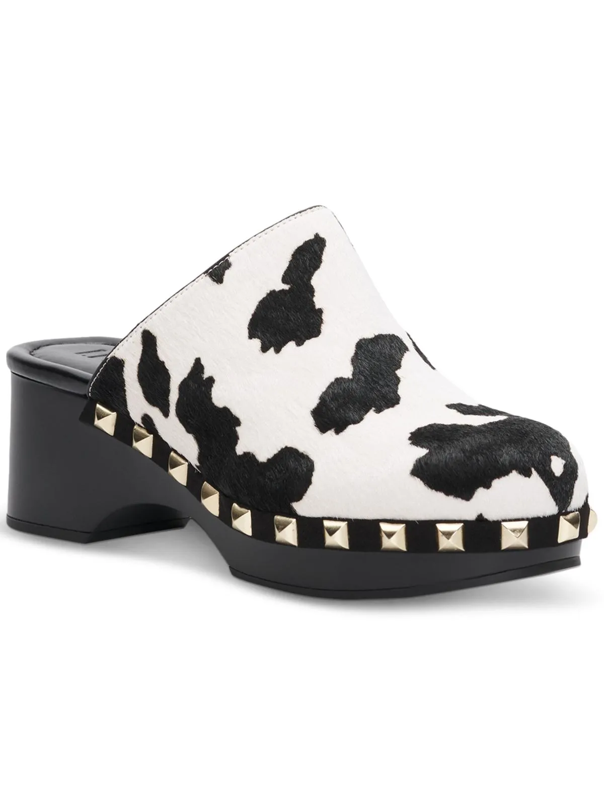 Cianna Womens Calf Hair Closed Toe Mule Sandals