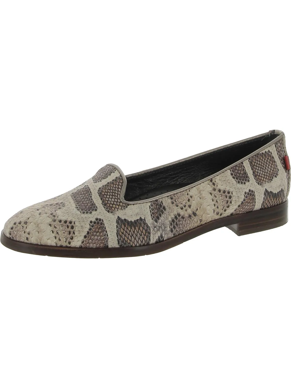Columbus CR Womens Leather Snake Print Smoking Loafers